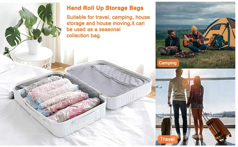 Vêtements rangés dans un sac sous vide transparent