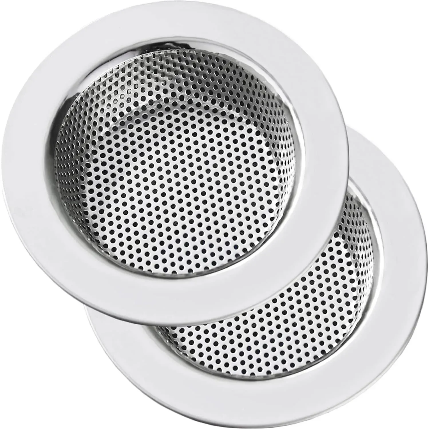 Lot de 2 paniers filtrants en acier inoxydable pour évier de cuisine et de salle de bain 2