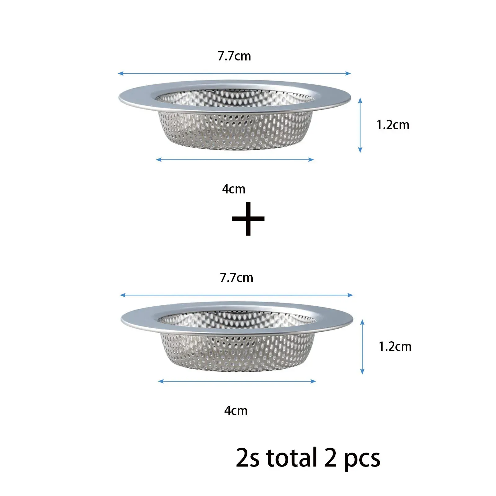 Lot de 2 paniers filtrants en acier inoxydable pour évier de cuisine et de salle de bain 7