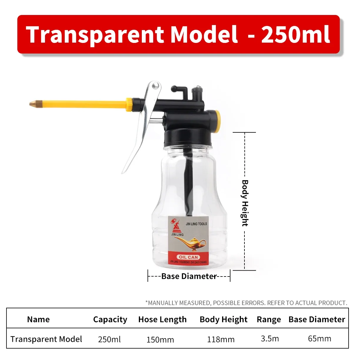 Burette à huile à bec pompe, 250 ml à 500 ml, pistolet graisseur haute pression à levier pour atelier 10