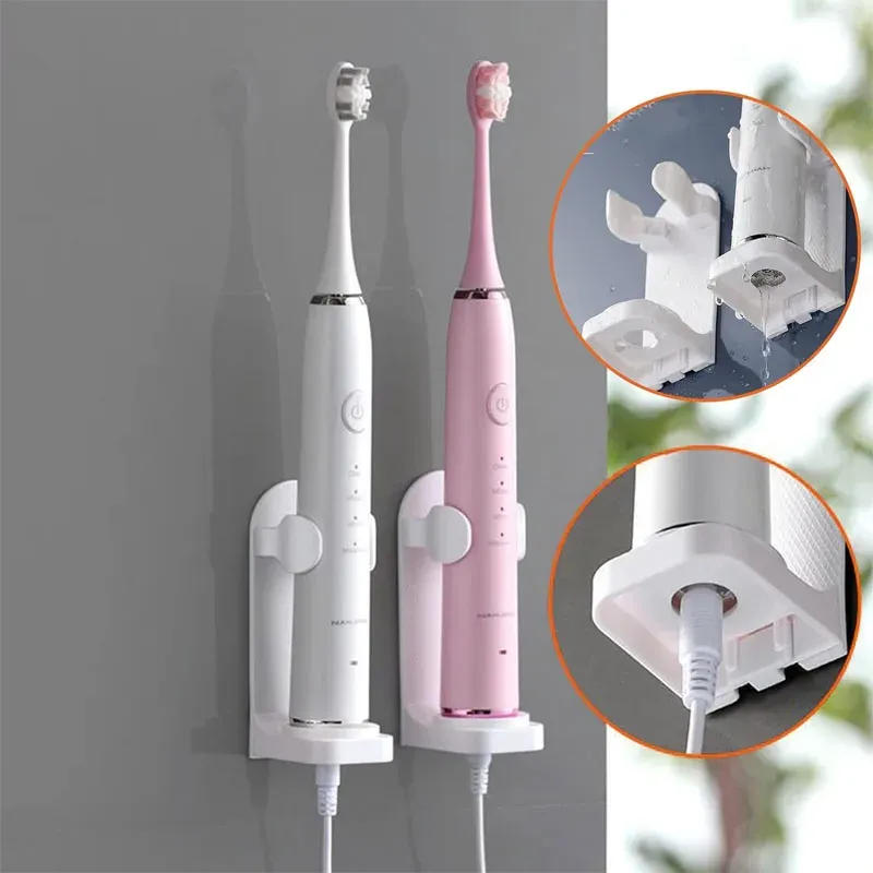 Porte-brosse à dents électrique mural adhésif, organisateur de salle de bain pour un rangement pratique et un séchage optimal 3