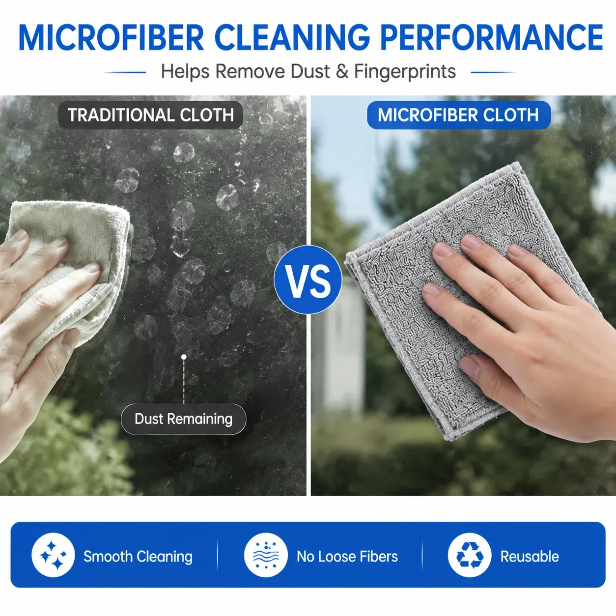 Chiffons en microfibre doux et sans peluches, réutilisables pour l'intérieur de la voiture, les vitres, la cuisine et la maison – Lot de 5, 10, 20 ou 50 4