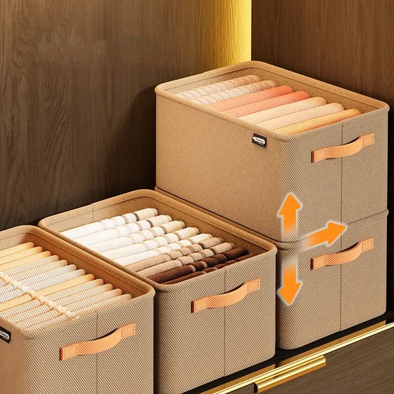 Organisateur de vêtements épais pour pantalons et pulls, tiroirs de rangement pour jeans et garde-robe 4