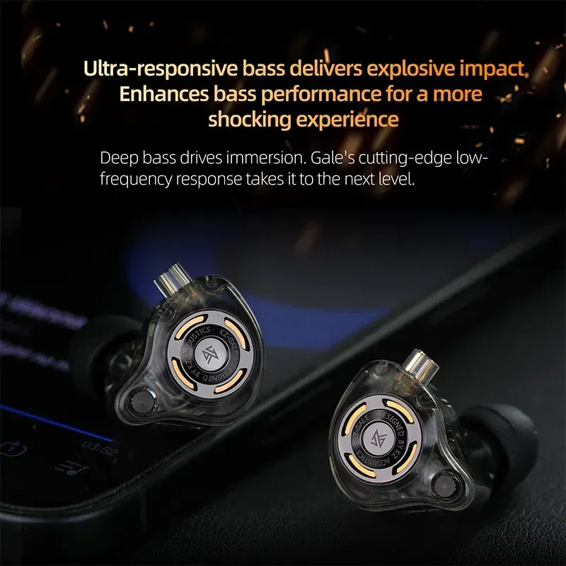 Écouteurs HiFi KZ Gale à basses renforcées, pilote dynamique super linéaire, conception détachable pour le jeu et la musique 6