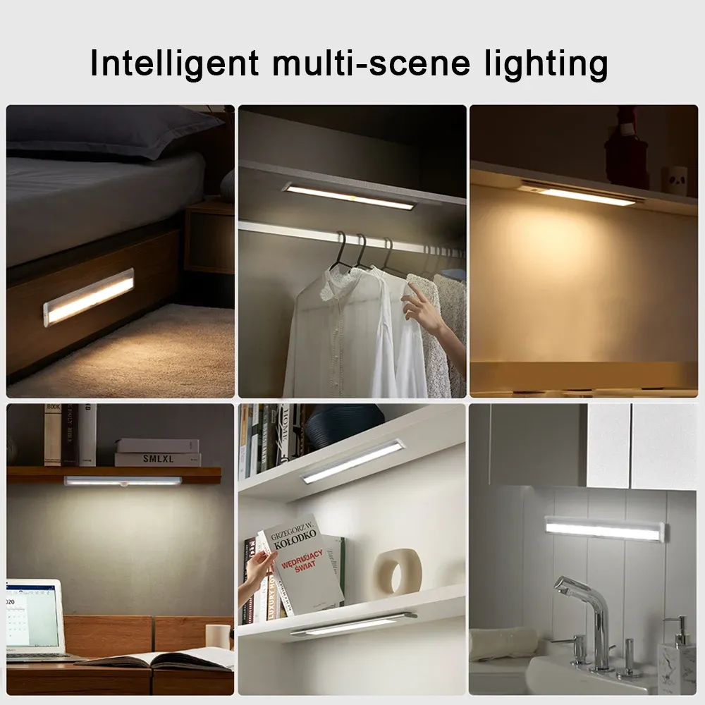 Lot de 10 veilleuses LED sans fil à détecteur de mouvement PIR pour escalier, placard et couloir 6