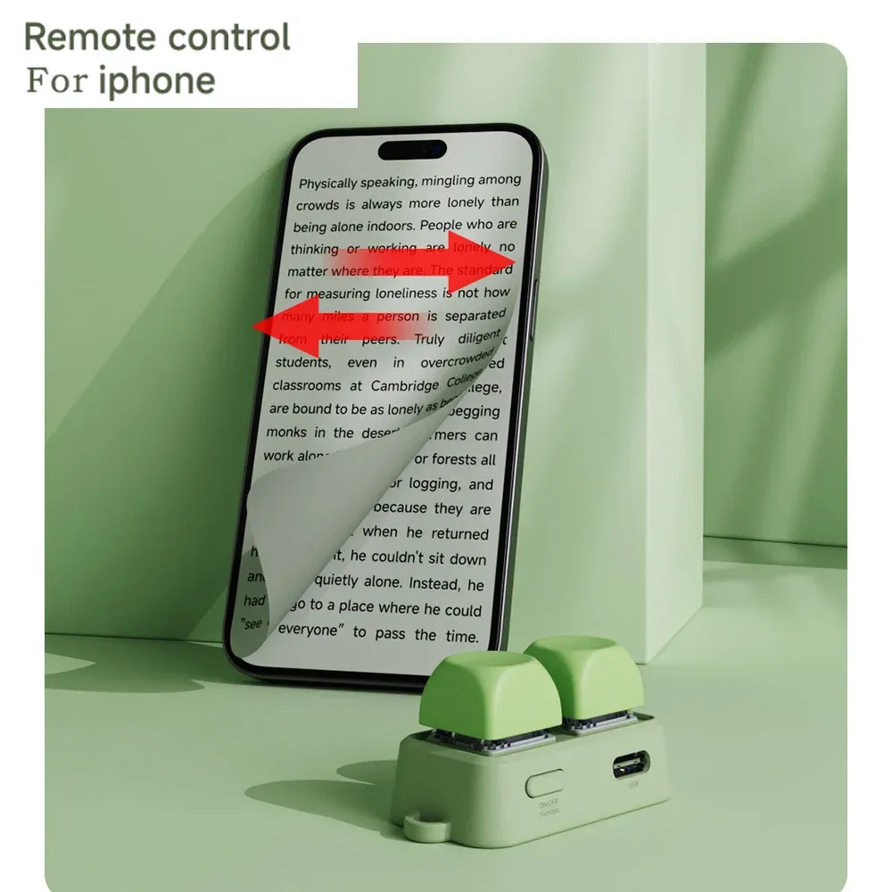 Clavier Bluetooth sans fil ultra-léger avec télécommande à double bouton pour tourner les pages, compatible liseuses Kobo 6