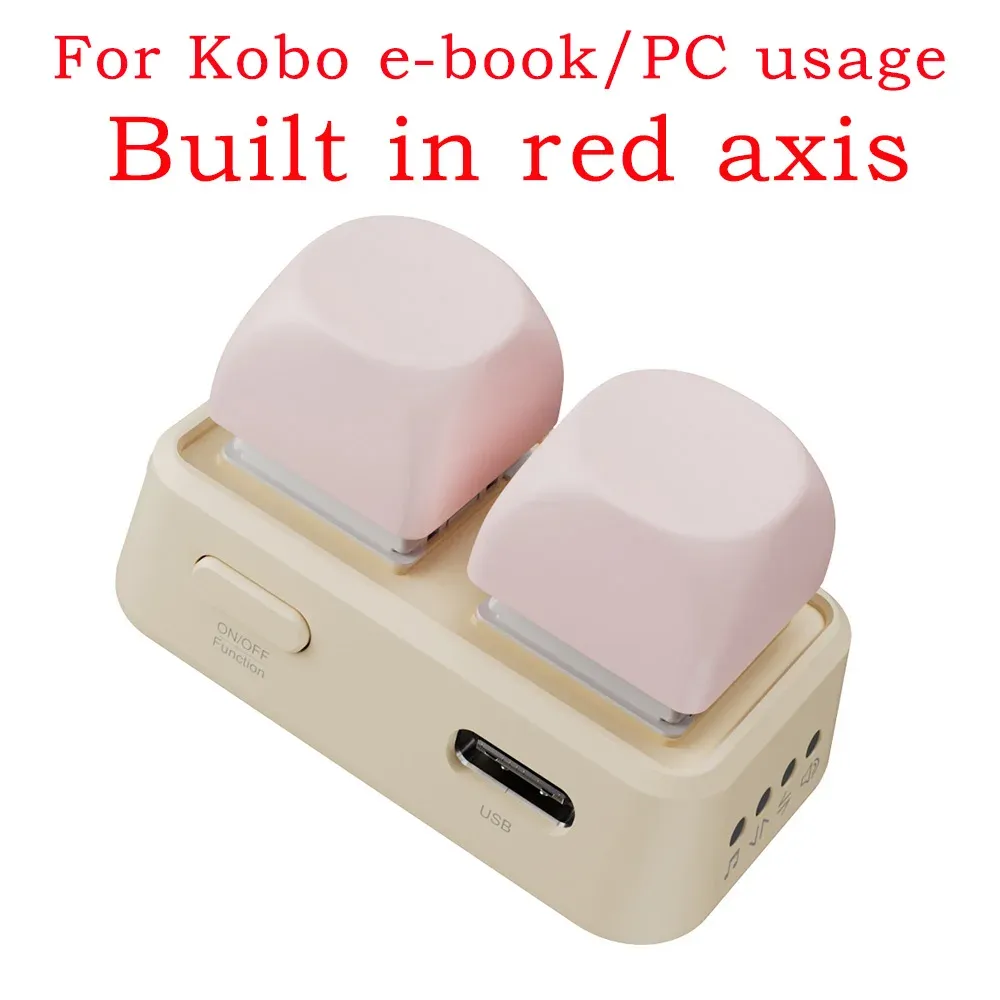 Clavier Bluetooth sans fil ultra-léger avec télécommande à double bouton pour tourner les pages, compatible liseuses Kobo 8