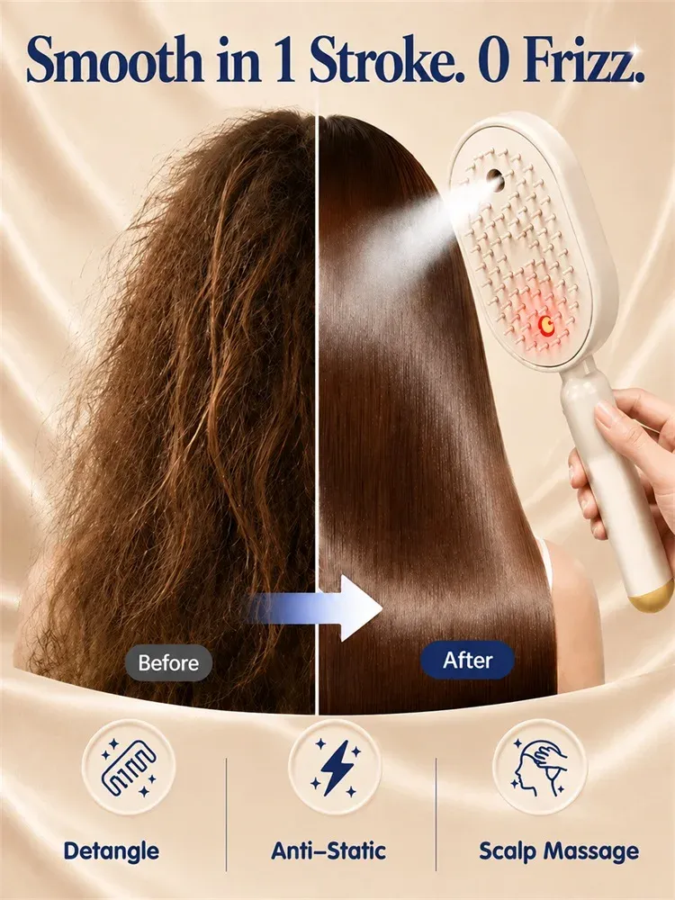 Brosse à cheveux électrique massante à coussin d'air – Anti-emmêlement, lissante, massage du cuir chevelu, utilisation sur cheveux secs et humides, chargement rapide USB-C 1