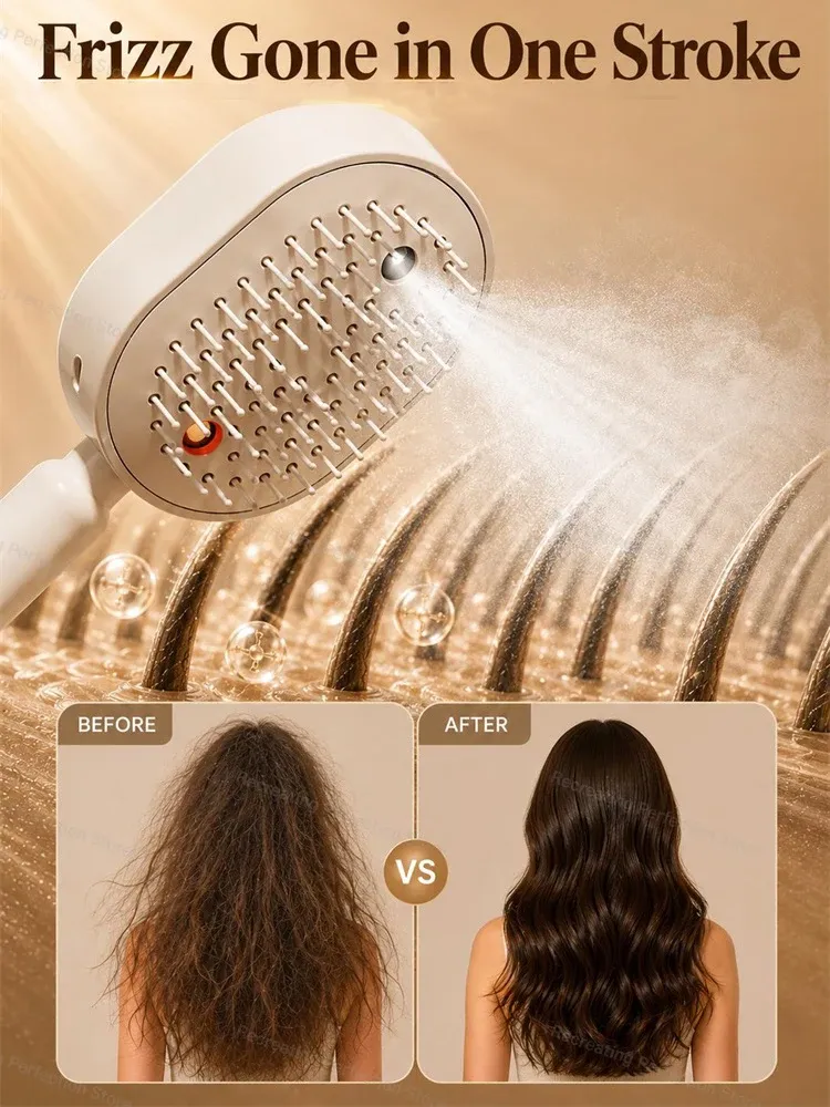 Brosse à cheveux électrique massante à coussin d'air – Anti-emmêlement, lissante, massage du cuir chevelu, utilisation sur cheveux secs et humides, chargement rapide USB-C 2