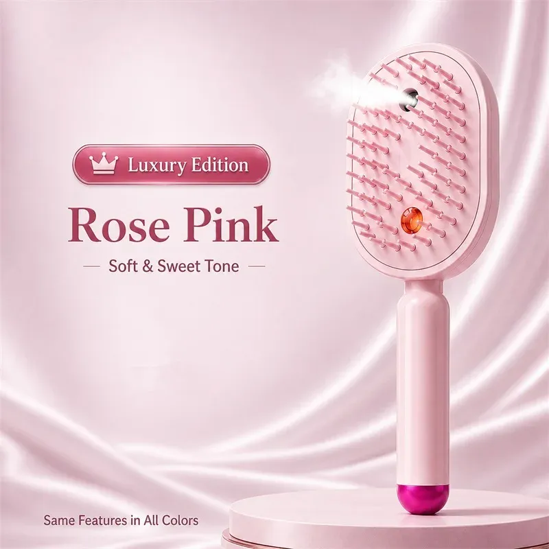 Brosse à cheveux électrique massante à coussin d'air – Anti-emmêlement, lissante, massage du cuir chevelu, utilisation sur cheveux secs et humides, chargement rapide USB-C 8