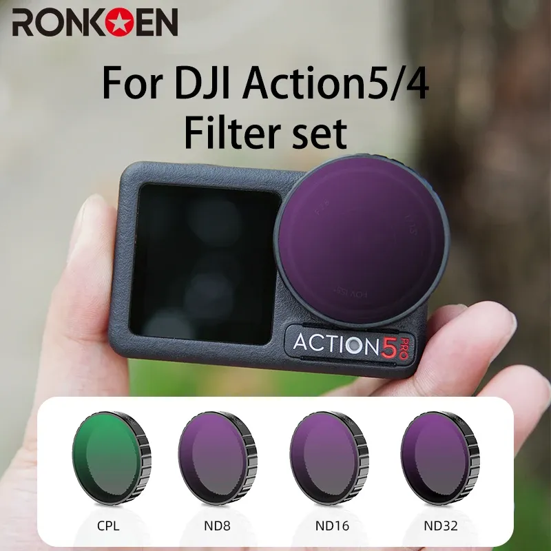 Ronkoen – Filtre CPL et ND pour caméra d'action DJI Osmo Action 4 et Action 5 Pro, jeu de filtres ND8, ND16 et ND32, cadre en alliage d'aluminium - Image 1