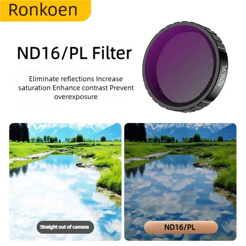 Ronkoen – Filtre CPL et ND pour caméra d'action DJI Osmo Action 4 et Action 5 Pro, jeu de filtres ND8, ND16 et ND32, cadre en alliage d'aluminium 12
