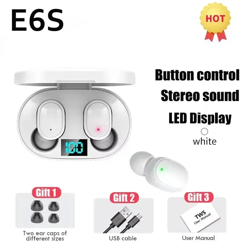 Écouteurs sans fil Bluetooth TWS E6S avec microphone, casque antibruit pour Huawei et Xiaomi 7