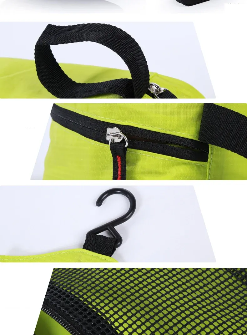 Trousse de toilette suspendue en contexte