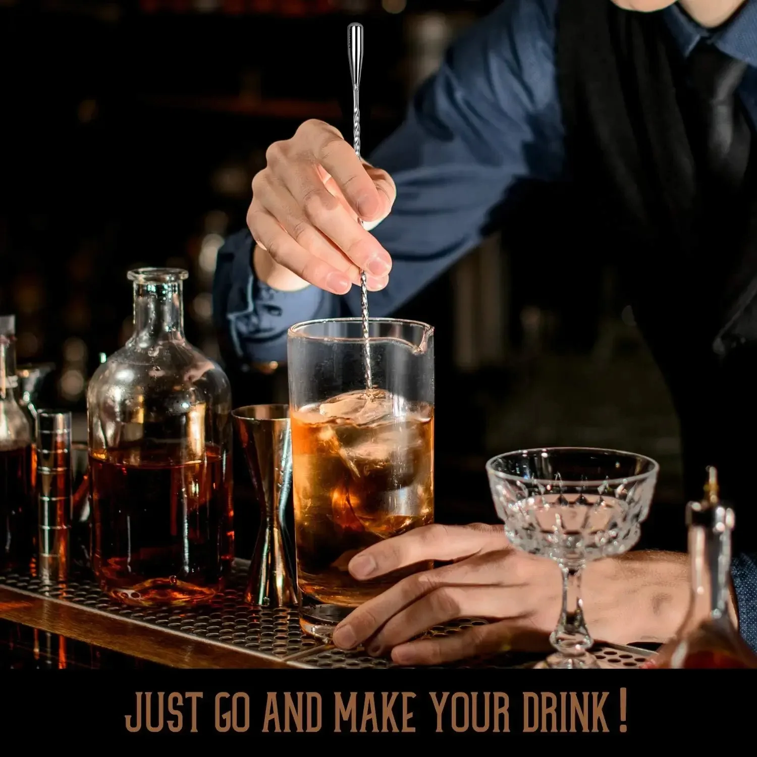 Doseur à cocktail en acier inoxydable, finition détaillée