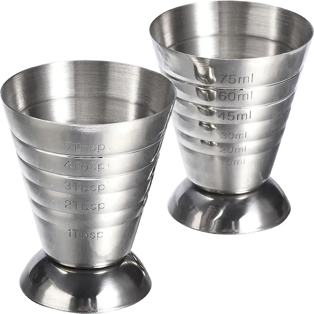 Tasse doseuse en acier inoxydable avec cuillère mélangeuse, 75 ml (2,5 oz) 7