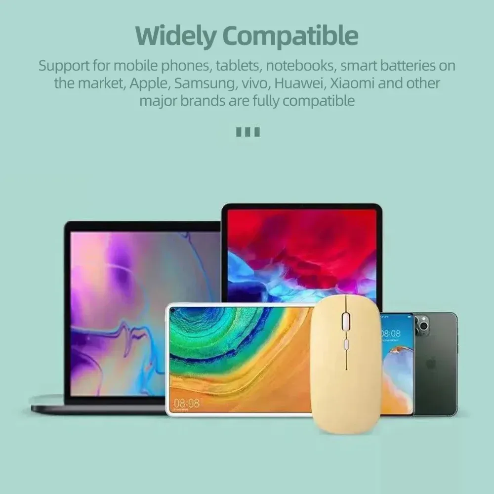 Souris sans fil universelle compatible Bluetooth, silencieuse, pour ordinateur portable et de jeu, compatible Lenovo, ordinateur portable et tablette 4