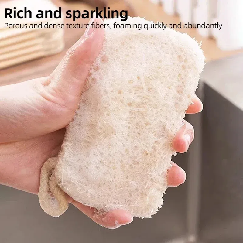 Éponge à vaisselle naturelle en loofah avec corde de suspension 3