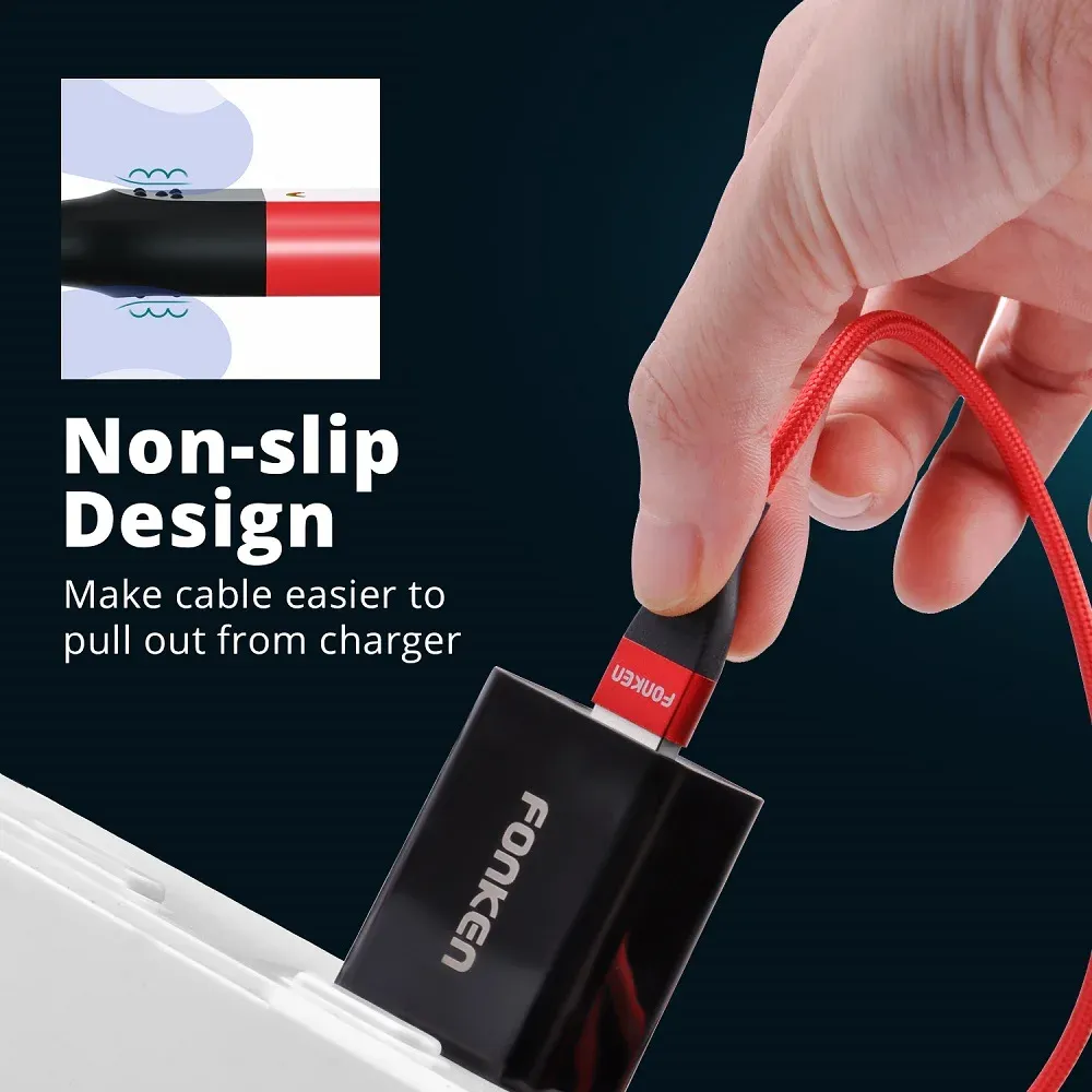 Câble de charge magnétique USB Type-C FONKEN pour Realme GT6, câble de chargeur magnétique avec connecteur Micro USB et Android 5