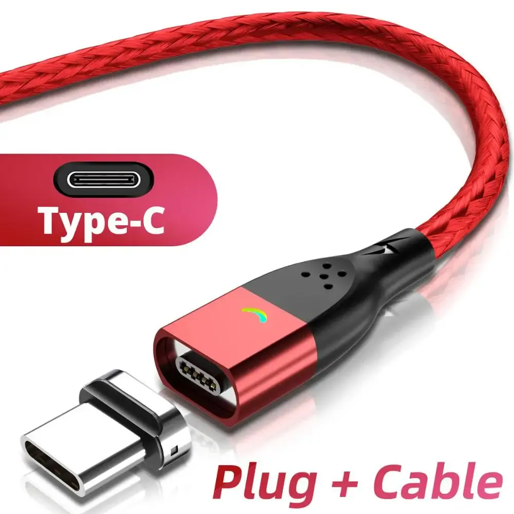 Câble de charge magnétique USB Type-C FONKEN pour Realme GT6, câble de chargeur magnétique avec connecteur Micro USB et Android 12