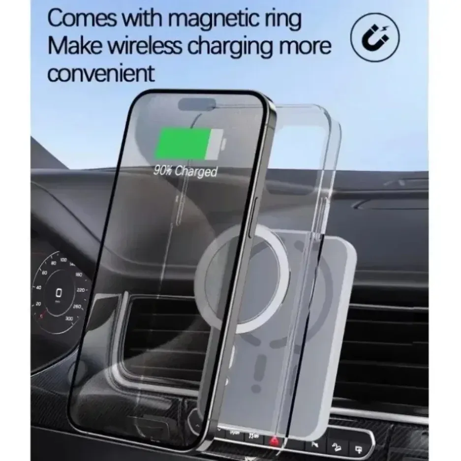 Support de téléphone magnétique sans fil pour grille d'aération de voiture avec charge rapide compatible iPhone MagSafe Pro Max 3