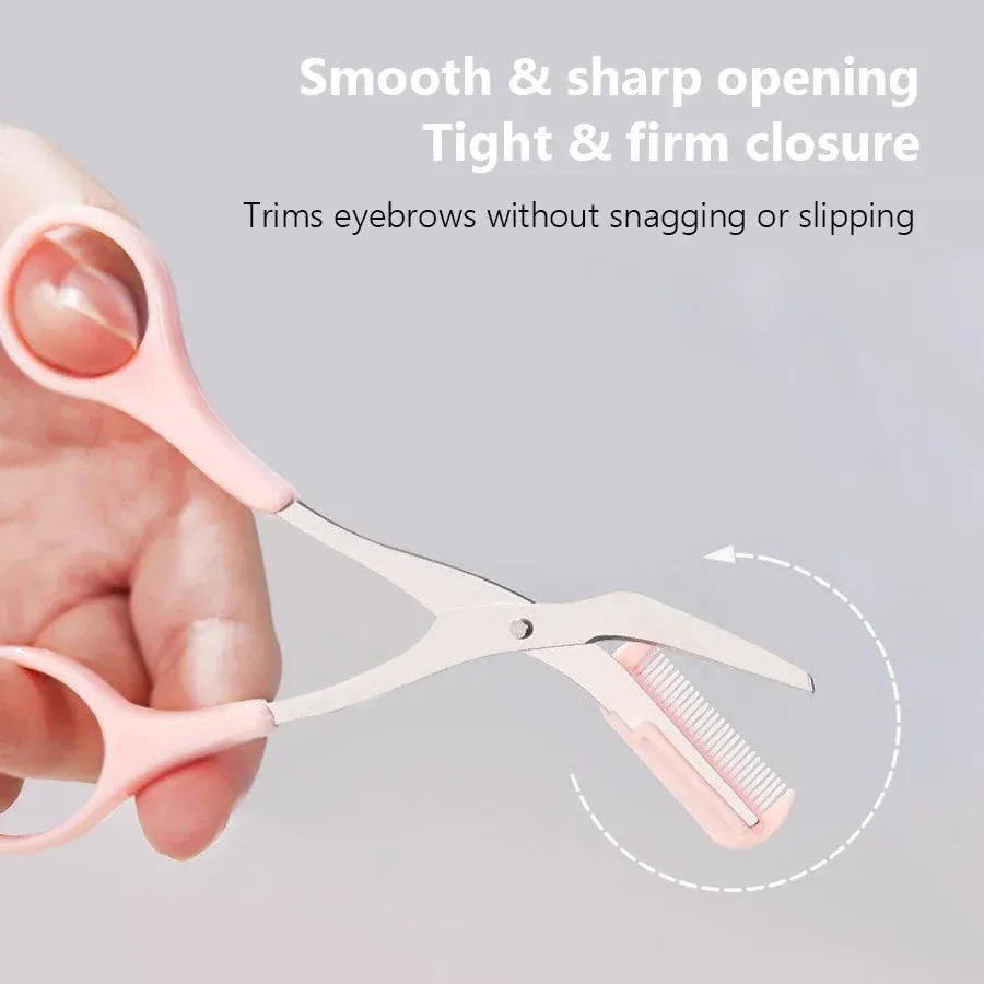 Kit de toilettage des sourcils 2 pièces : rasoir incurvé et ciseaux de précision, faciles à utiliser pour les débutantes et débutants 3