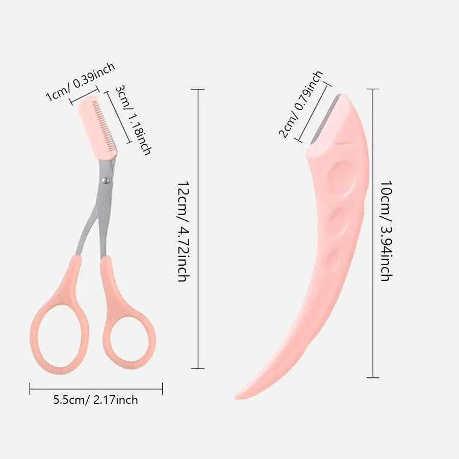 Outils de toilettage des sourcils en situation