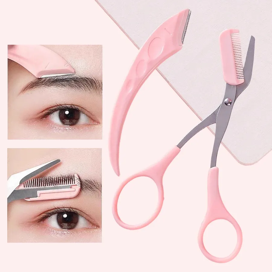 Ensemble d'outils de toilettage des sourcils, vue d'ensemble