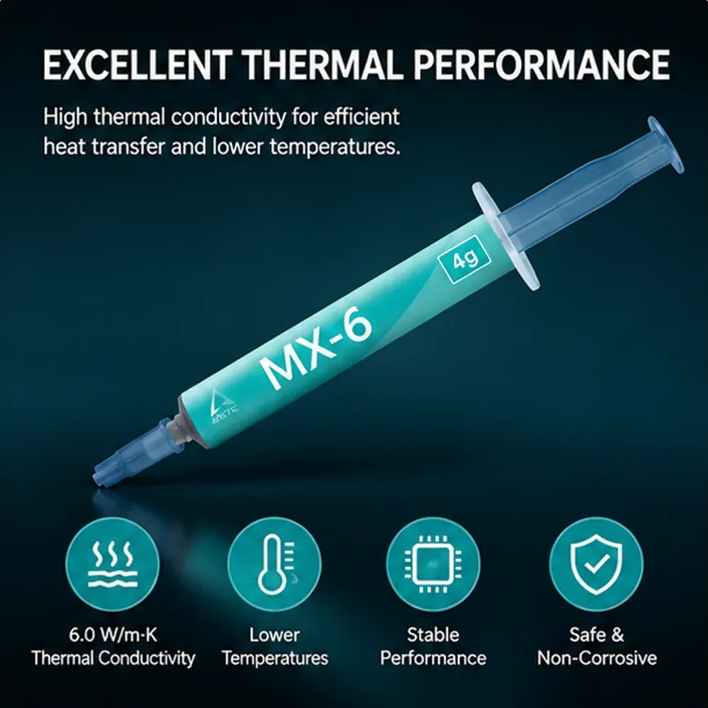 Pâte thermique ARCTIC MX-4, MX-6, MX-7 (2 g / 4 g / 8 g) pour processeurs, cartes graphiques et ordinateurs portables 2