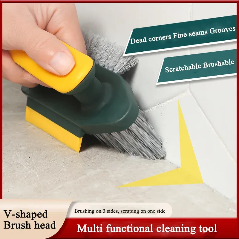 Brosse de nettoyage multifonction 4 en 1 pour carrelage, coulis, angles et baignoire - Image 1