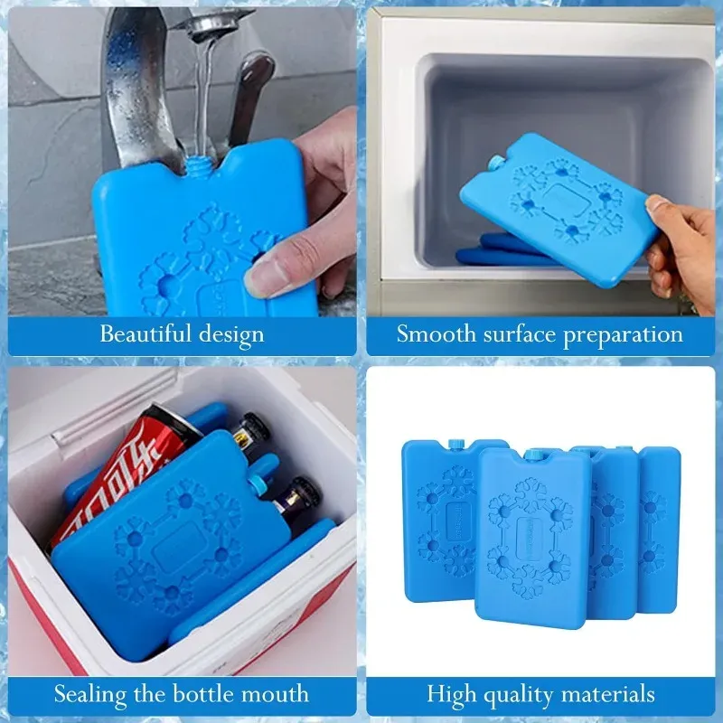 Bloc réfrigérant portable et réutilisable pour congélateur, pack de refroidissement longue durée à remplir d'eau pour la conservation des aliments frais 2