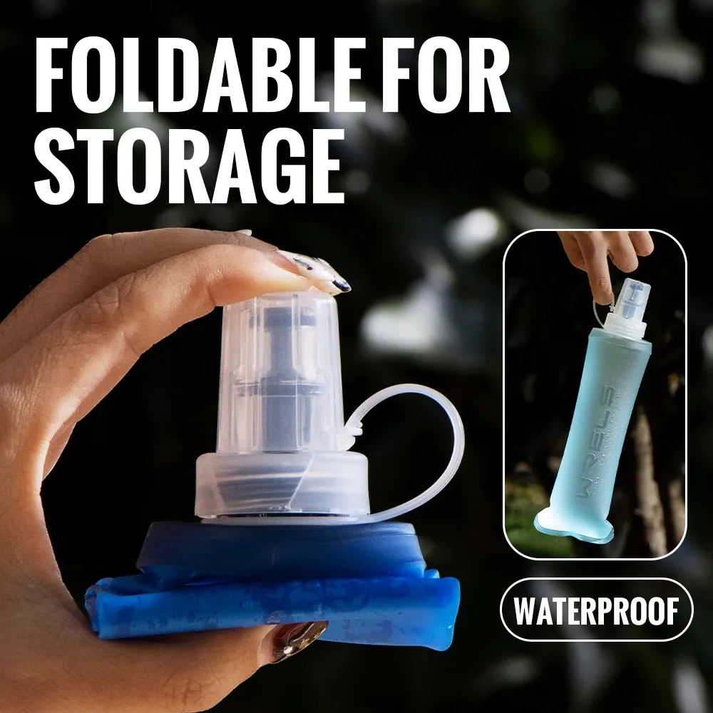 Bouteille d'eau pliable en TPU sans BPA, souple, pour camping, randonnée et voyage 3