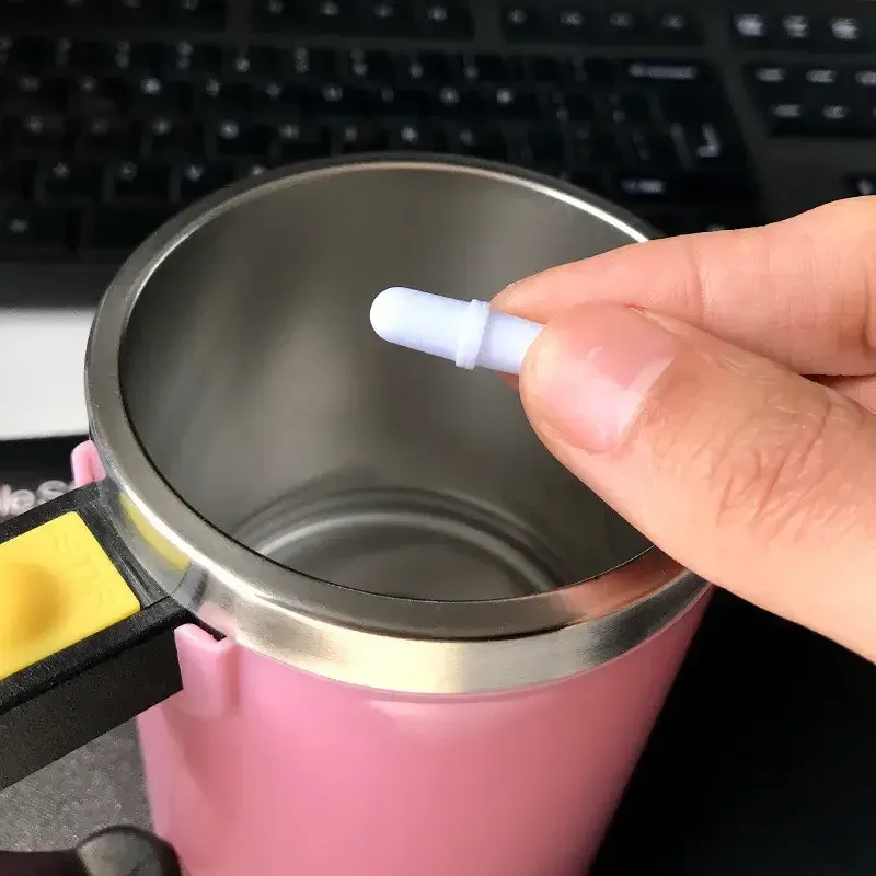 Lot de 5 ou 15 pièces : mélangeur intelligent à agitation automatique pour tasse thermique à aimant, non corrosif, avec capsule et tige d'agitation magnétique cylindrique 6