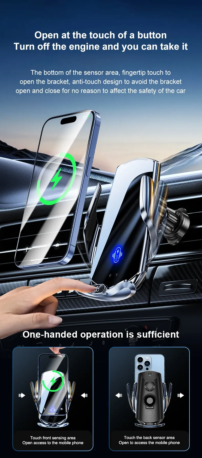 Support de téléphone voiture en utilisation
