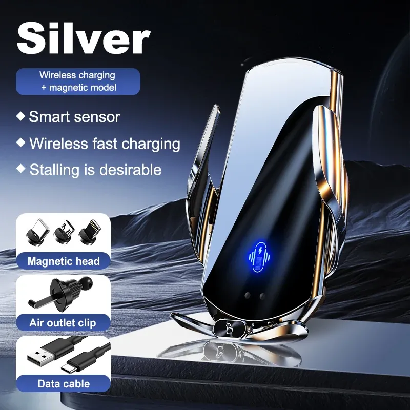 Support de téléphone sans fil pour voiture 15 W avec charge sans fil, à fixer sur grille d'aération, compatible iPhone 15, 14, 13, 12, Xiaomi et Samsung 7
