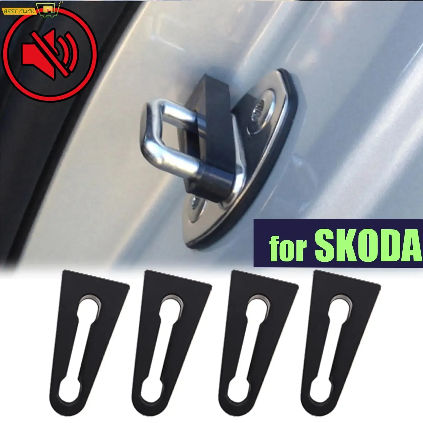 Amortisseur de verrouillage de porte pour Skoda Fabia, Kodiaq, Octavia, Superb et Yinous, insonorisant et silencieux - Image 1