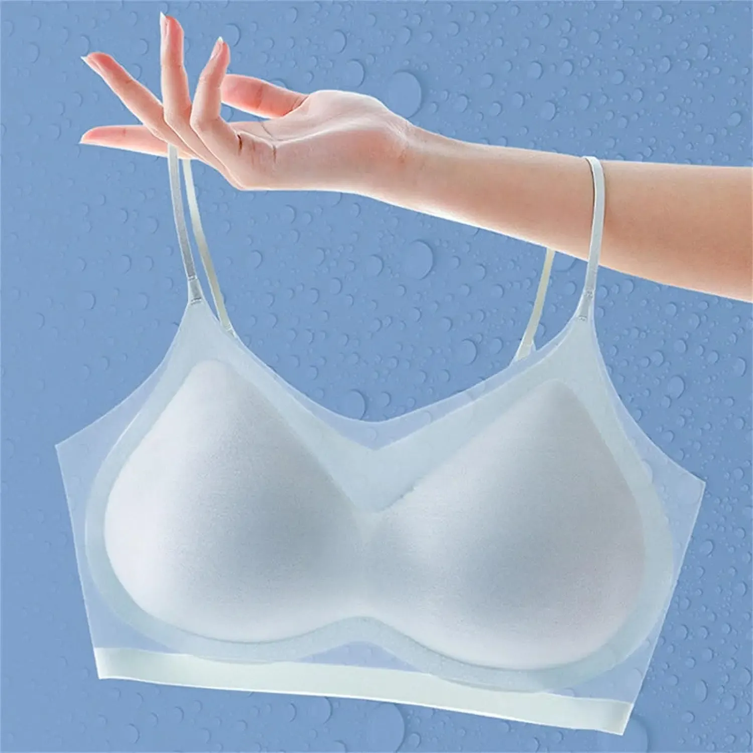 Injbra Soutien-gorge push-up ultra-fin sans couture pour femme, bralette sans fil d'été