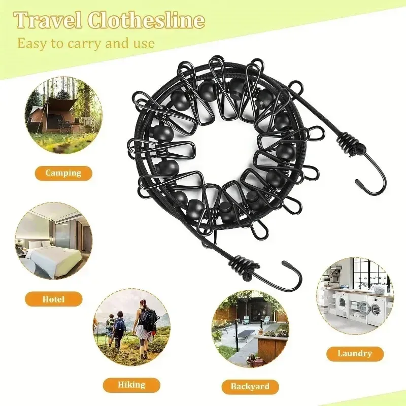 Corde à linge rétractable en utilisation