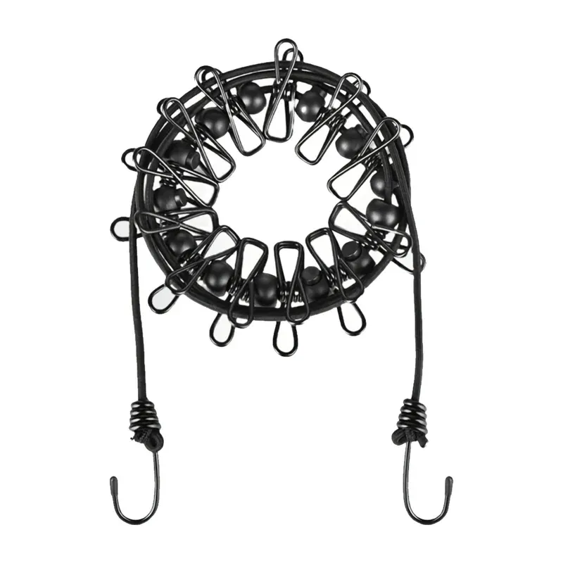 Corde à linge rétractable portable avec 12 pinces, corde de séchage en plastique antidérapante pour voyage, maison et camping 8