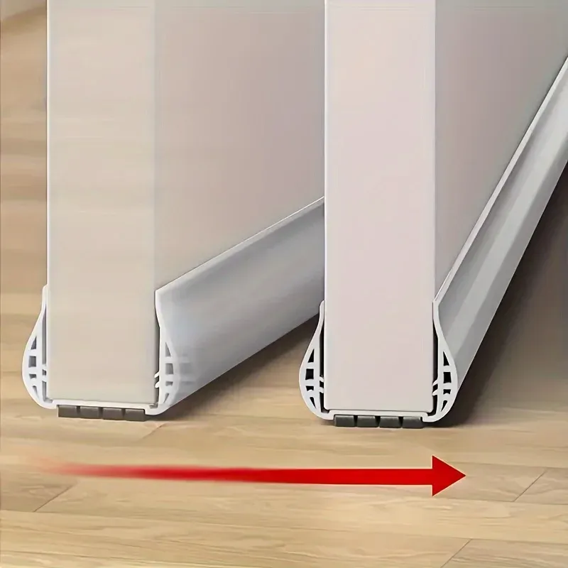 Bouchon de porte réglable pour joint inférieur, mise en situation