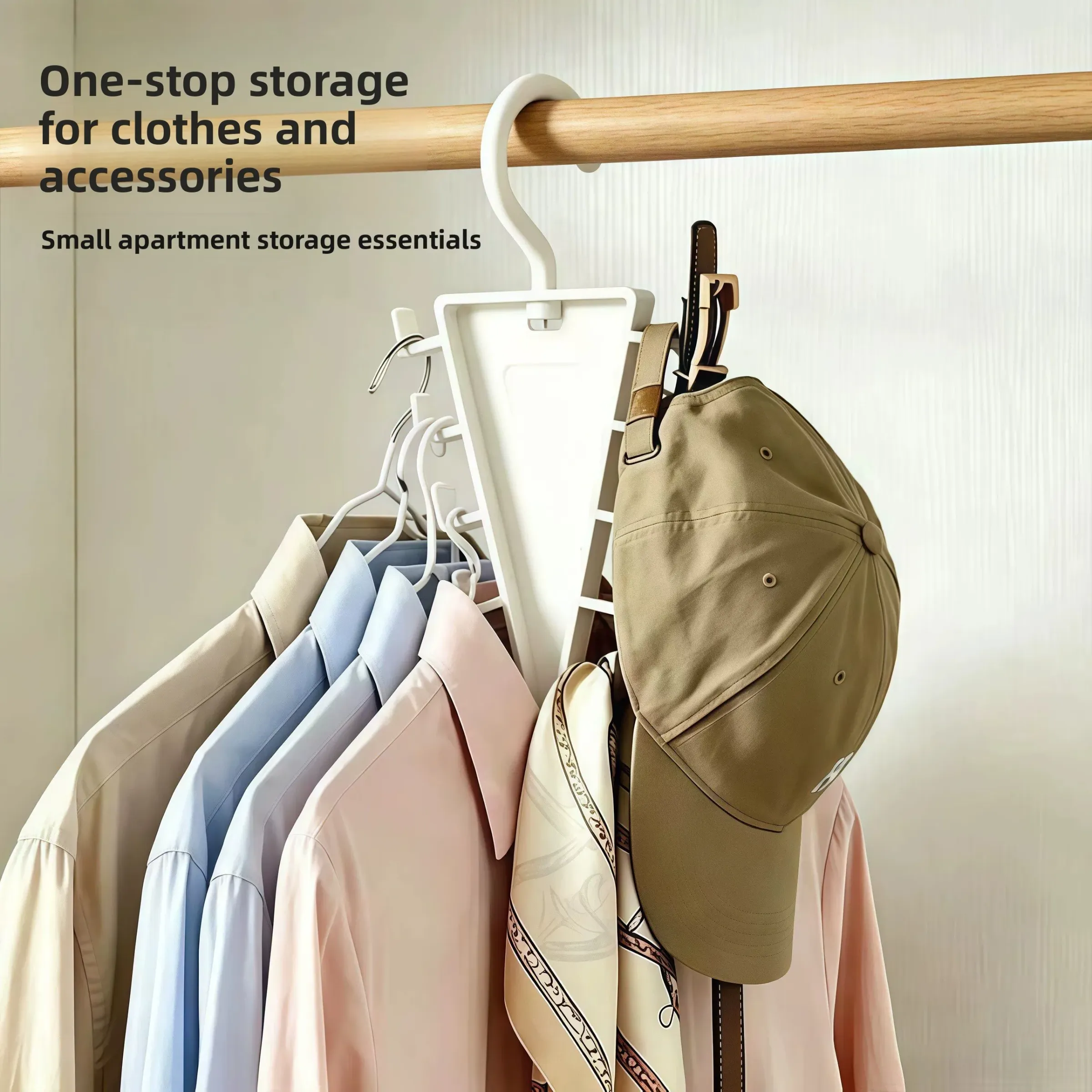 Porte-vêtements en V gain de place, 12 crochets, organisateur de vêtements, rangement vertical pour penderie, chambre, armoire, chapeaux, ceintures et écharpes 3