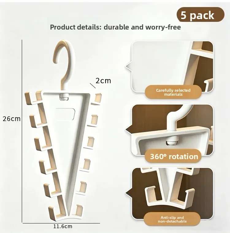 Porte-vêtements en V gain de place, 12 crochets, organisateur de vêtements, rangement vertical pour penderie, chambre, armoire, chapeaux, ceintures et écharpes 8