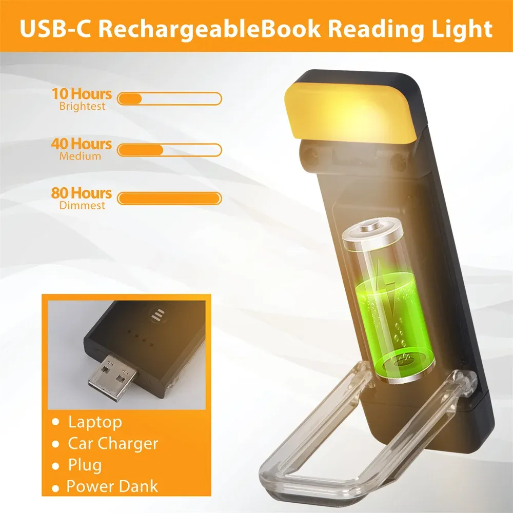 Lampe de lecture LED avec batterie rechargeable par USB