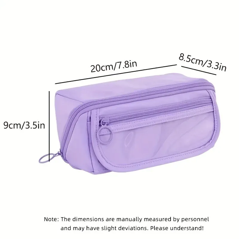 Organisateur de trousse à crayons à grande capacité – Rangement de bureau multi-compartiments pour fournitures scolaires et de bureau (rose/violet/noir) 3