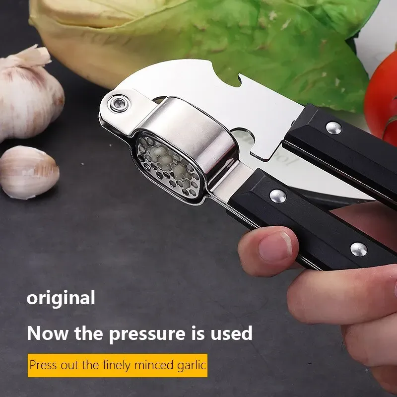 Presse-ail en acier inoxydable noir, presse manuelle pour ail, outil de cuisine créatif