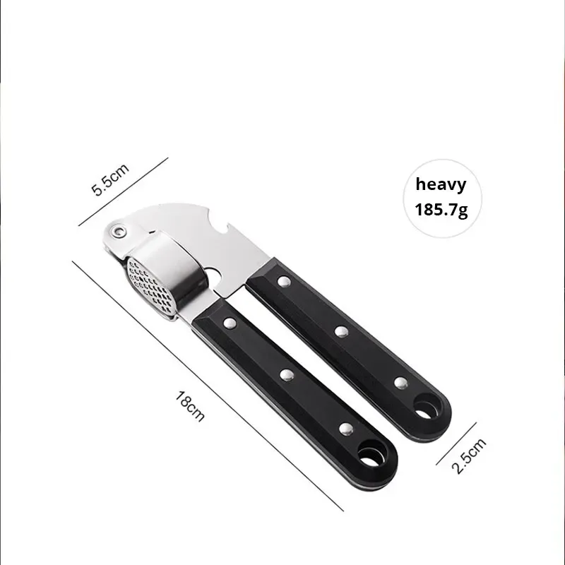 Presse-ail en acier inoxydable noir, presse manuelle pour ail, outil de cuisine créatif 6