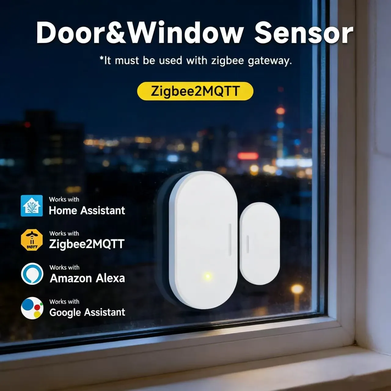 Capteur de porte et fenêtre sans fil Zigbee2MQTT 3.0 – Capteur de contact intelligent pour la sécurité domestique