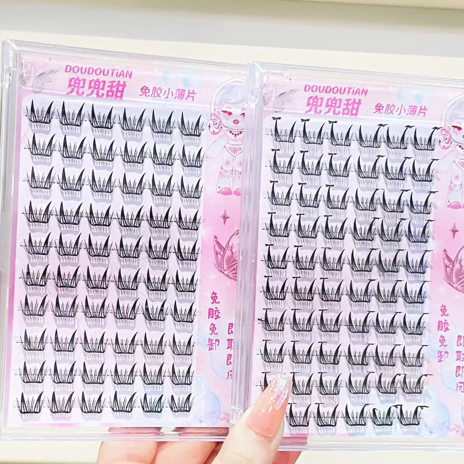 Faux cils C Curl naturels et vaporeux, faux cils auto-adhésifs style manga, idéaux pour les débutantes, accessoires de maquillage pour les yeux 3