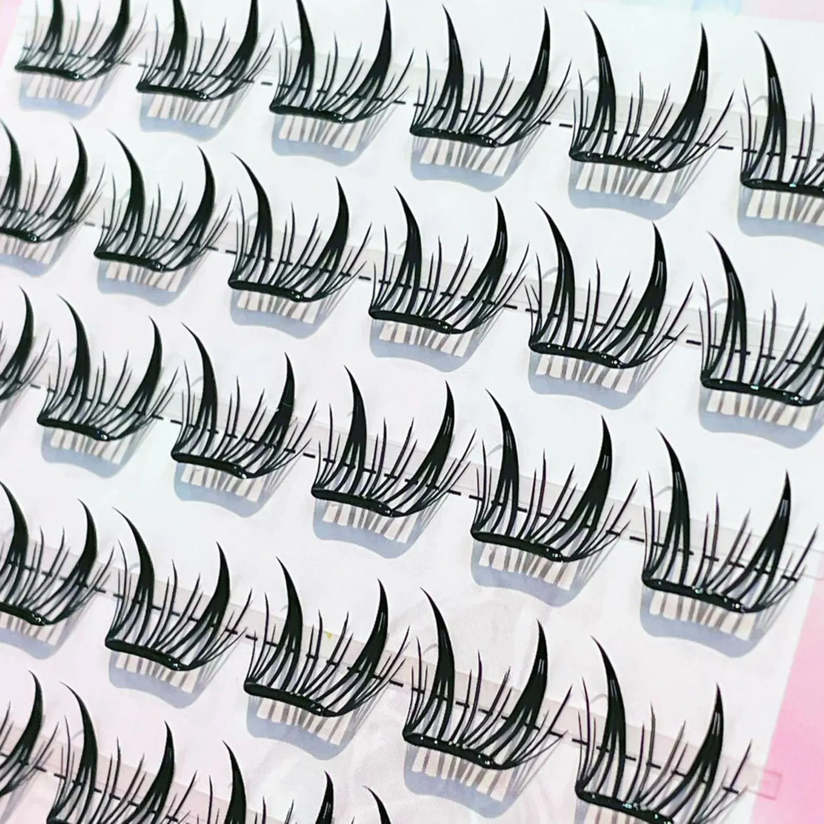 Faux cils C Curl naturels et vaporeux, faux cils auto-adhésifs style manga, idéaux pour les débutantes, accessoires de maquillage pour les yeux 4