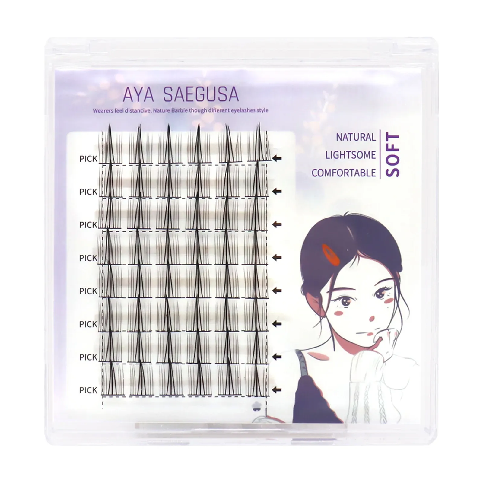 Faux cils C Curl naturels et vaporeux, faux cils auto-adhésifs style manga, idéaux pour les débutantes, accessoires de maquillage pour les yeux 7